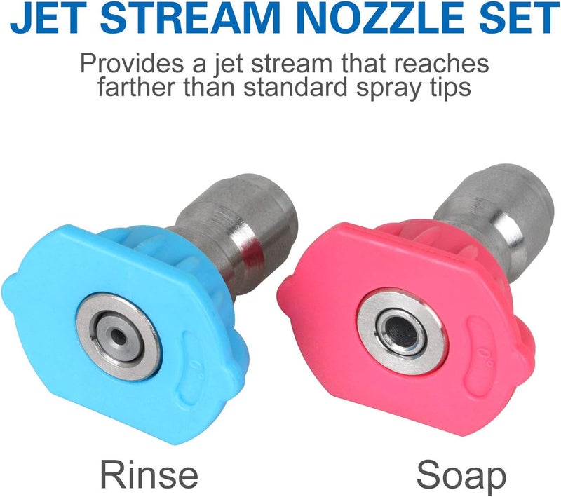 STYDDI Pressure Washer Quick-Connect Pivoting Coupler Kit, 7 Pack Power Washer Nozzle Tips and Quick Connect Pivot Adapter Coupler with 5 Different Angles, 1/4 inch, 2.5 GPM, 4500 PSI - Image 5